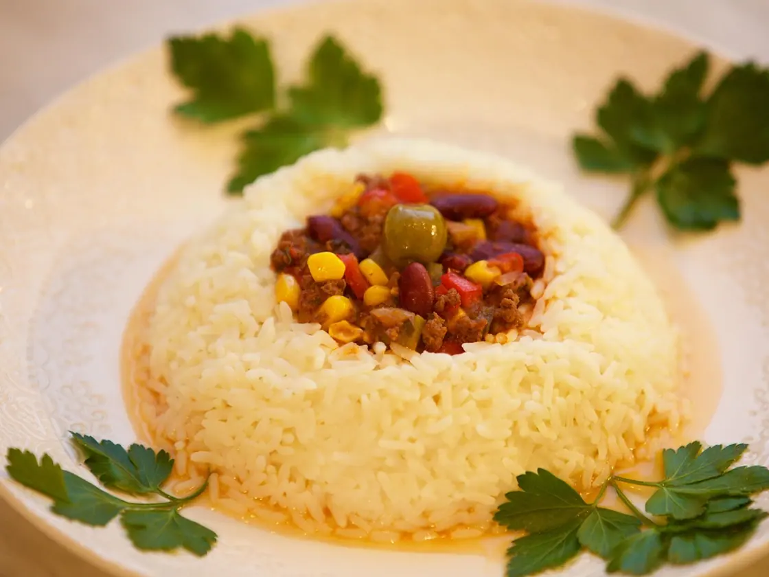 Alubias rojas con arroz estilo cajún