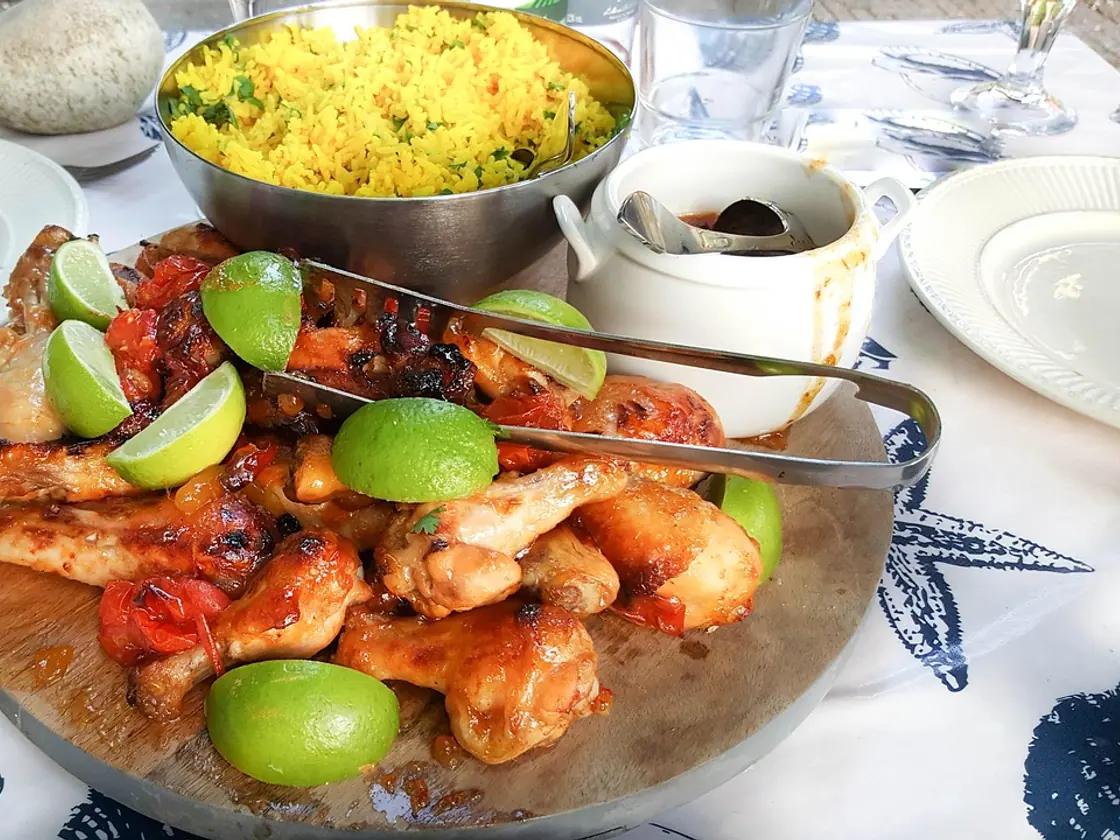 Arroz griego con pollo al limón