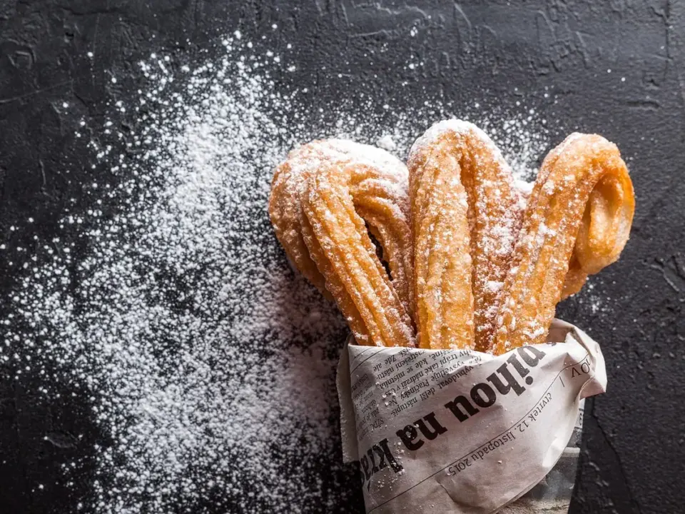 Churros en air fryer con chocolate
