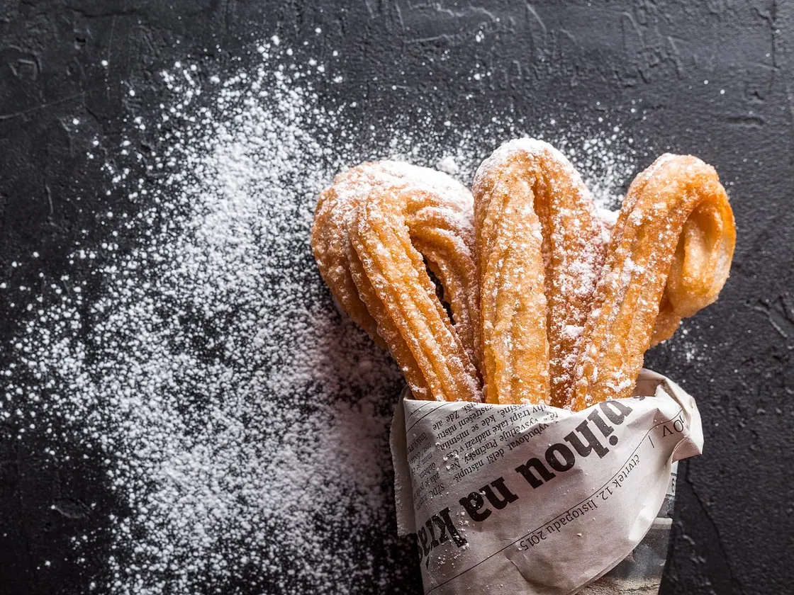 Churros en air fryer con chocolate