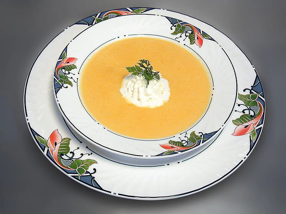 Crema de zanahoria y lentejas rojas