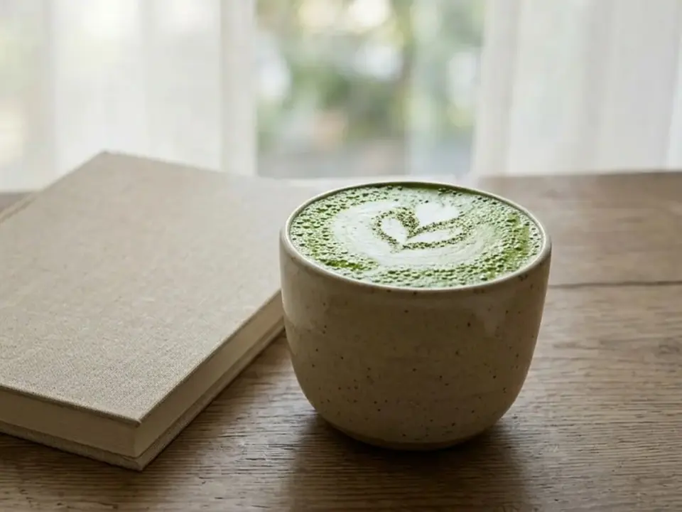Matcha latte proteico