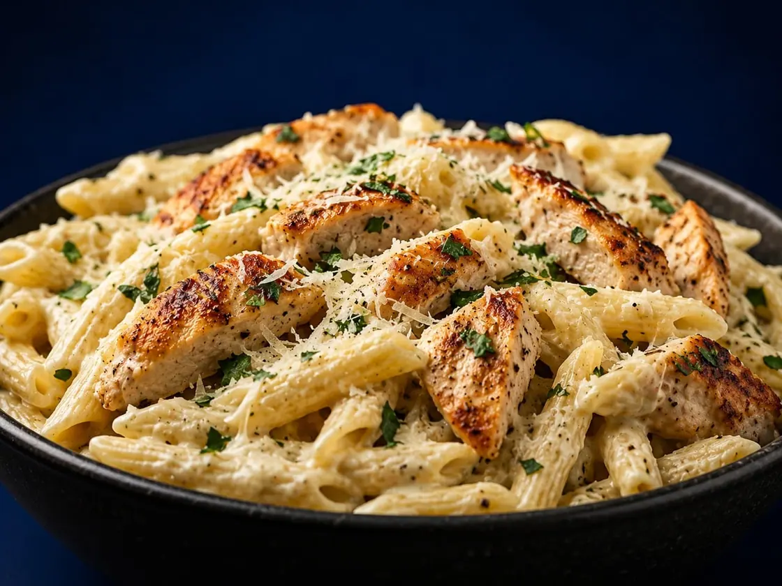 Pasta cajún cremosa con pollo