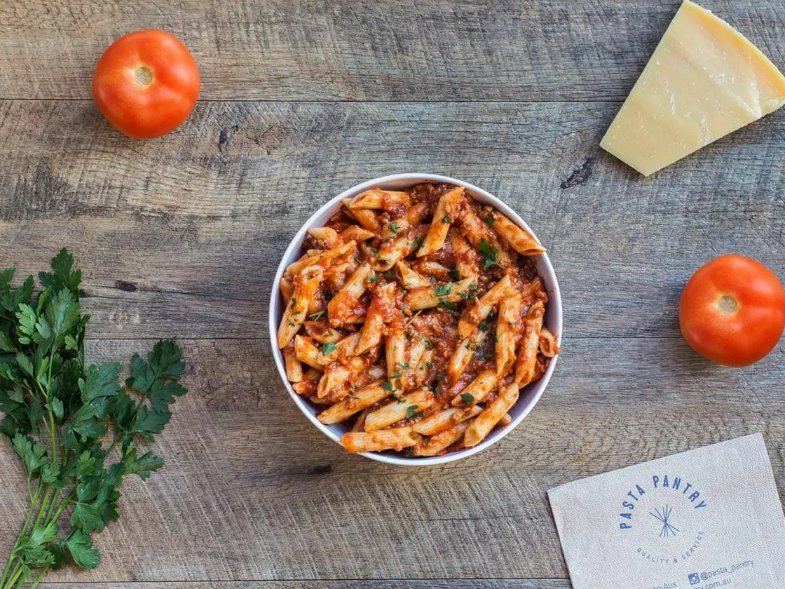 Penne arrabbiata con pollo