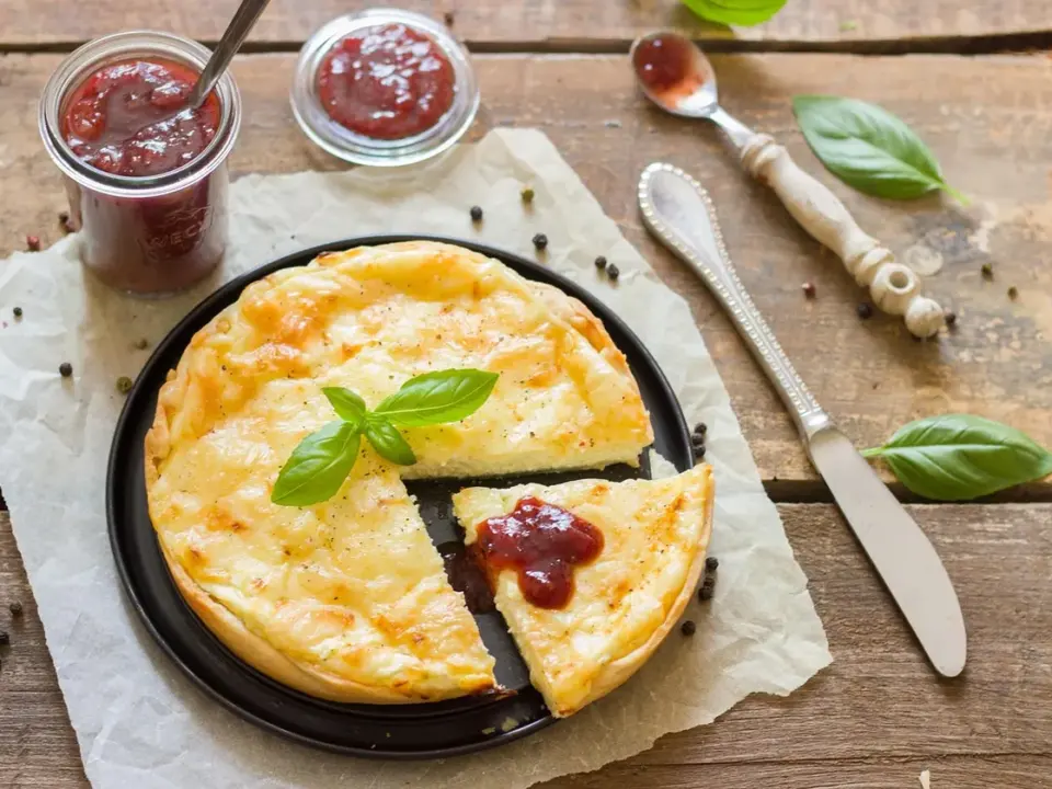 Quiche sin masa de jamón y queso