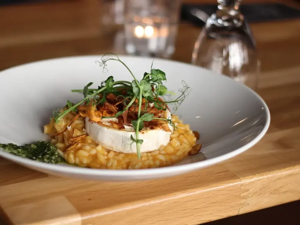 Risotto de calabaza con pollo